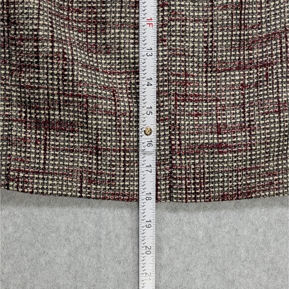 Banana Republic Burgundy Tweed Mini Skirt Sz 10 Preppy Corpcore Officewear - Picture 7 of 12